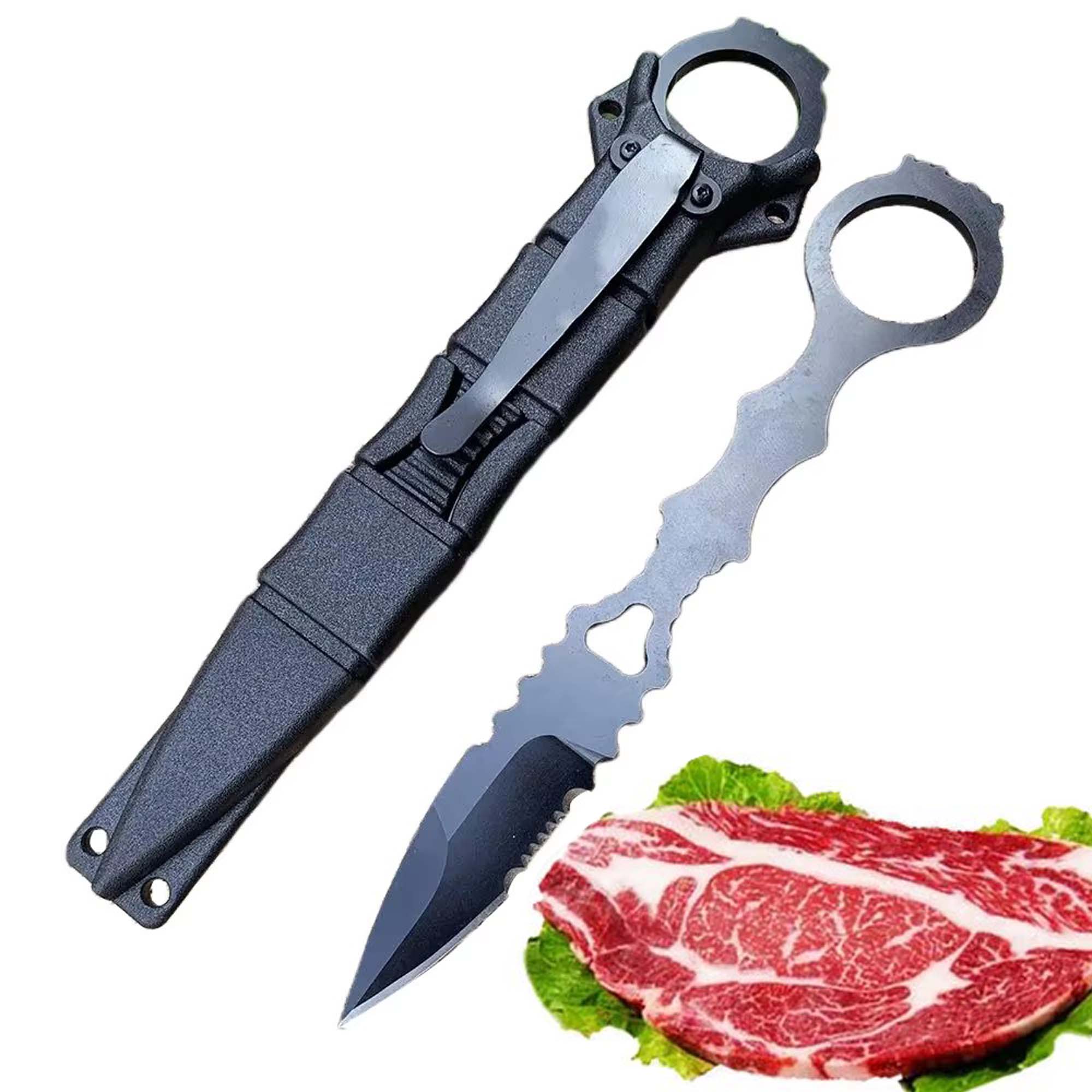 Bushcraft Knife Fixed - Cuchillo portátil para exteriores, cuchillo de