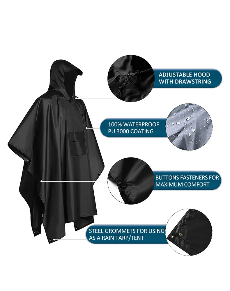 Emergency Poncho Rain - 2026 Poncho Impermeable 3 en 1