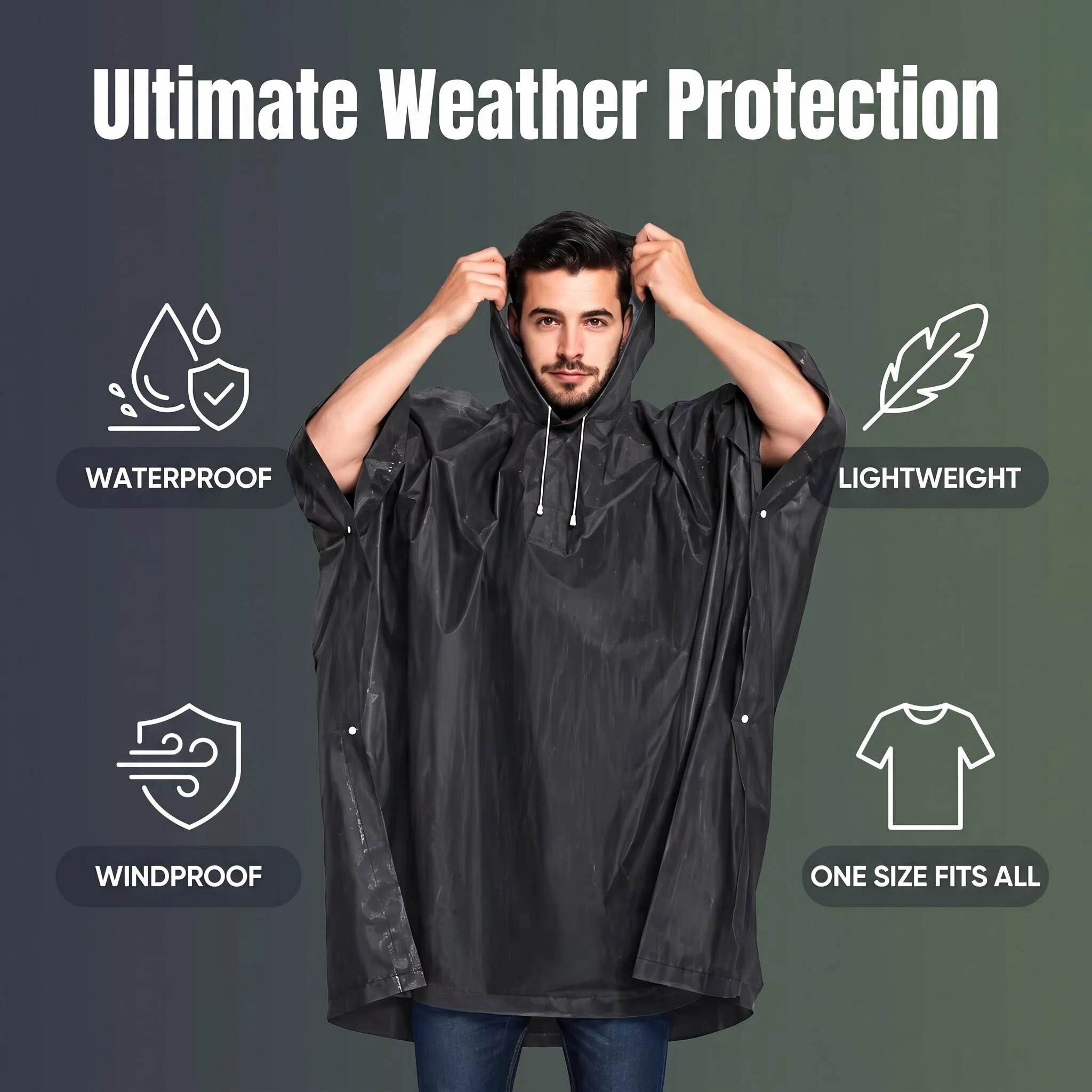 Poncho Táctico 3 en 1 para Ext - Emergency Poncho Rain reseña y precio